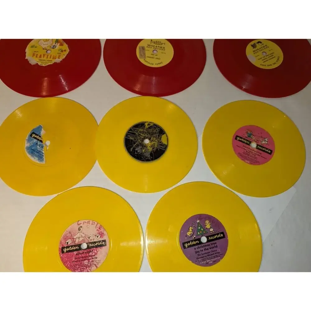 Lot Children's Yellow Golden Red Wheaties Children's Records Playtime Christmas